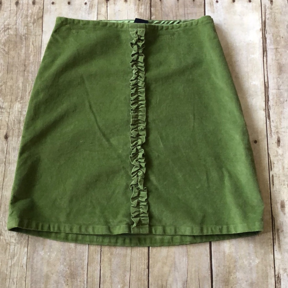 Girls Green velvet Gap skirt size 8